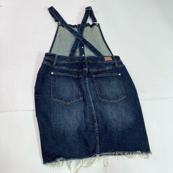 Judy Blue Jumper Skirt Womens 2XL Blue High Waist Button-Up Overall Raw Hem - Picture 8 of 10